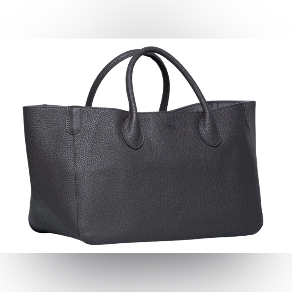 Small classic leather beck bag, Paris - Charcoal Gray
